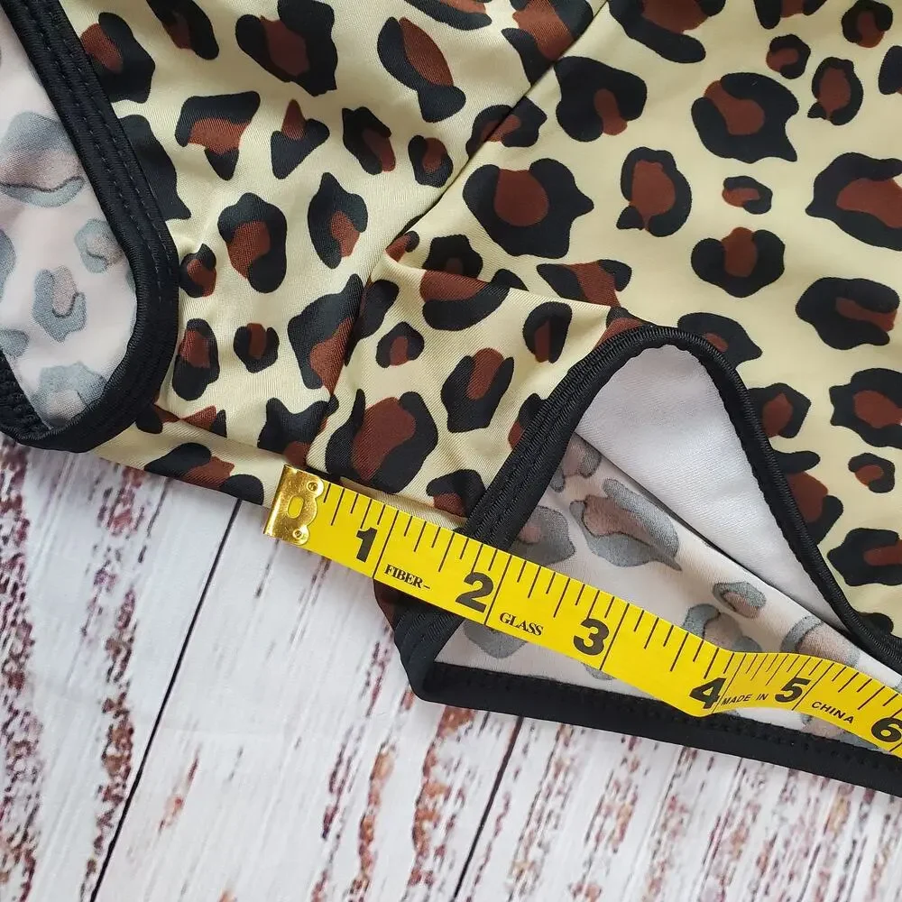 NEW Leopard Print 2 Piece Swim Suit 2XL Racer Back Top & Boy Shorts Coastal Vaca - Picture 11 of 11